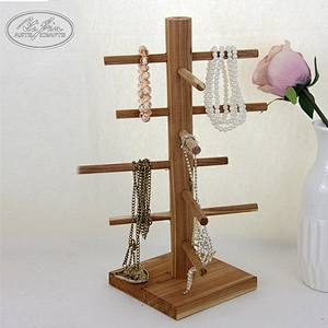 Vintage home use necklace bracelet wooden display jewelry stand