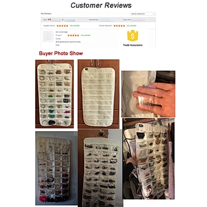 Customized Clear Wall Hanging Jewelry Organizer Holder 80 Pockets Double Sided Jewelry Storage