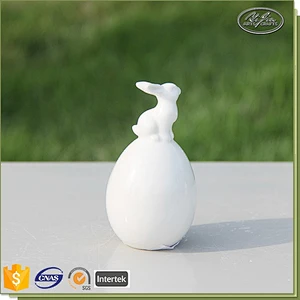 Home Decoration Tourist Souvenir White Rabbits Ceramic Gift Craft