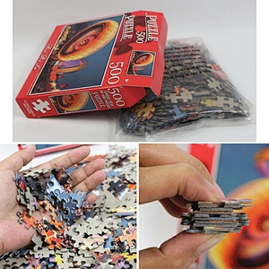 E-friendly paper puzzle ,high quality customized jigsaw puzzle, new design puzzle 500 pieces for entertainment