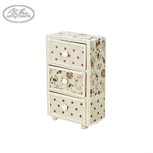 Antique 4 Drawer Wood Storage Box For Jewelry Home Accessories