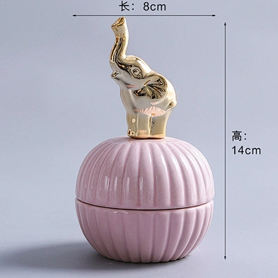 Nordic Style Golden Animal round ring jewelry box ceramic jewelry box