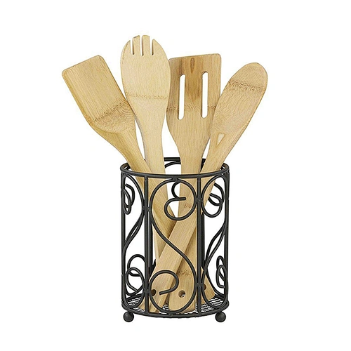 Customized Metal Black Restaurant Cutlery Holder For Table
