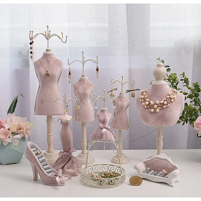 Vintage doll shaped jewelry display ring earring organizer holder