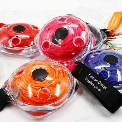 Small disc folding portable shopping bag retractable rotating folding environmental protection polyester shopping bag