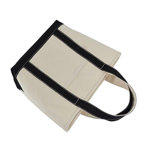Black handle canvas bag custom print promotional canvas tote bag wholesale
