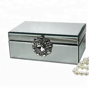Velvet custom glass jewelry box custom logo