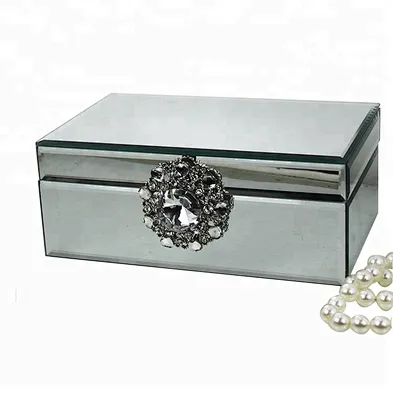 Velvet custom glass jewelry box custom logo