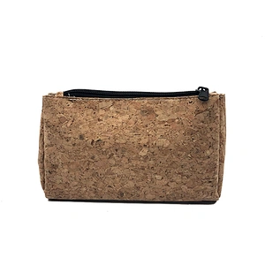 New Natural Customized Cork Zipper Pouch Cosmetic Bag Cork Cloth Makeup Pouch