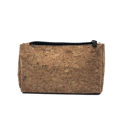 New Natural Customized Cork Zipper Pouch Cosmetic Bag Cork Cloth Makeup Pouch