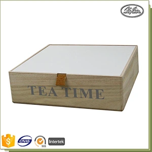 Wholesale customized wooden box with divider for tea bags