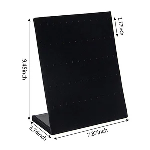30 Pairs Black Velvet Fabric Earring Display Holder Organizer