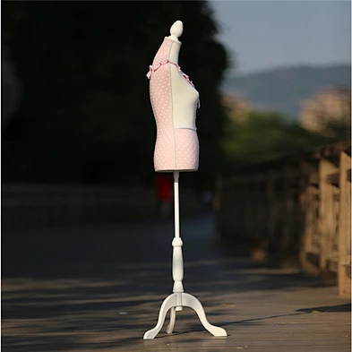 Customized pink foam/fiberglass upper body mannequin