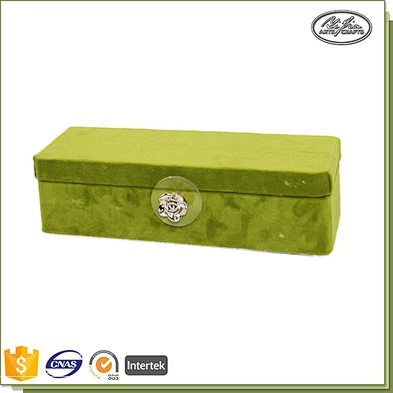 Customized vintage rectangular velvet jewelry box