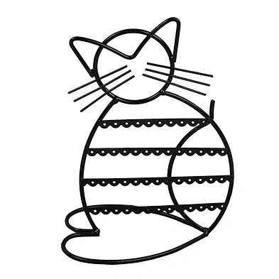 Cat Shape Metal Wire Earring Jewelry Display Stand Organizer Holder