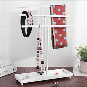 Modern Black Metal 3 Tier Tabletop Bracelet & Necklace Jewelry Organizer Display Tree Rack Ring Tray