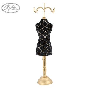 Customized new gold metal hook black dress form jewelry display fashion jewelry dress holder
