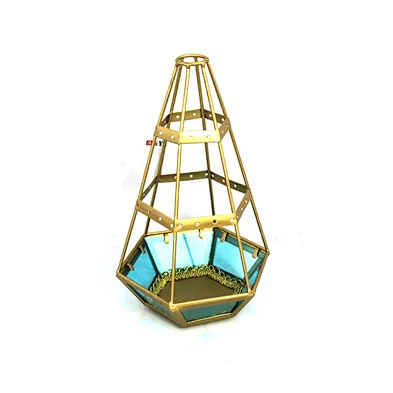 Metal earrings necklace stand organizer holder jewelry display rack