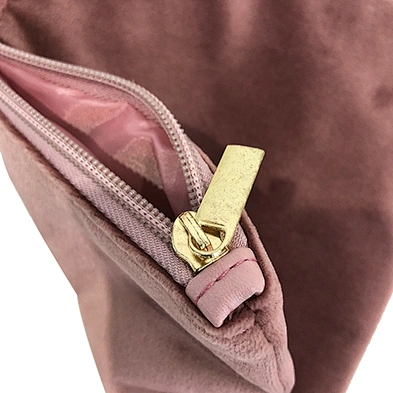 customized gold stamping logo polyester travel cosmetic pouch bag with zipper