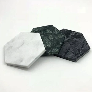 Custom Size Luxury Hexagon Round Marble Coaster For Tea Or Coffee