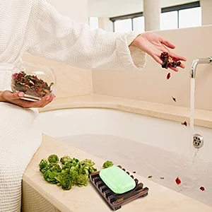 Custom wooden soap display, square wooden soap dish
