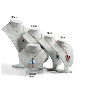 Black Velvet Diamond Jewelry Neck Display Stands