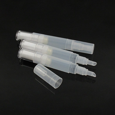 Transparent 5ml UV gel empty nail polish pen / lip gloss tube / twist up tube PP transparent pen tube