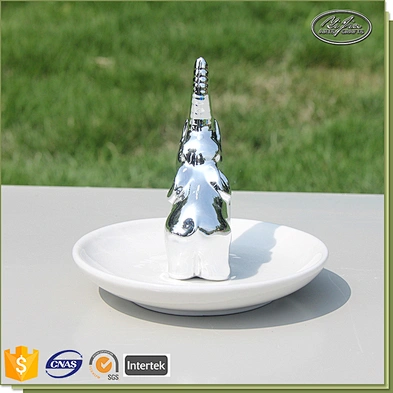 Home decor sliver elephant earring display stand, jewelry ring holder
