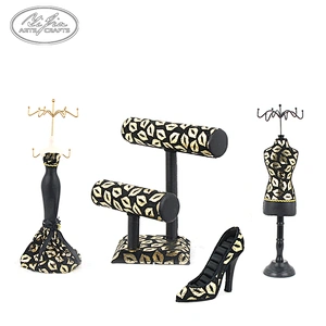 New arrival customized vintage decoration gold black necklace bracelet holder jewelry displays