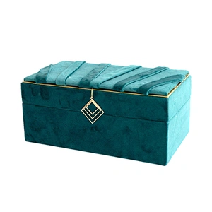 custom logo jewelry ring necklace box organizer flannel jewelry storage box luxury velvet jewelry box with mirror