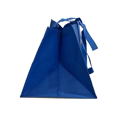 Custom logo eco reusable blue non woven shopping bags foldable