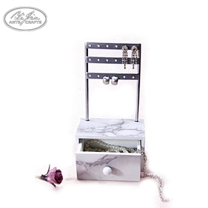 Wholesale custom fashion metal MDF earring jewelry display holder with drawer