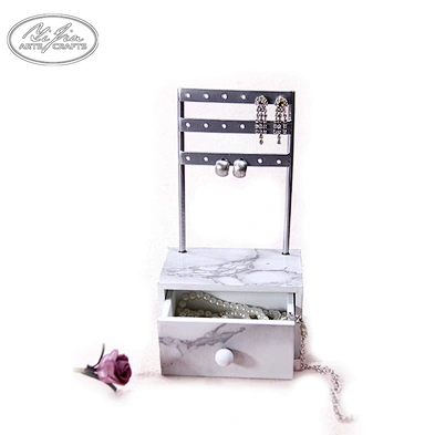 Wholesale custom fashion metal MDF earring jewelry display holder with drawer