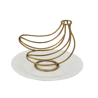 Home Decoration gold banana shaped ceramic jewelry tray
