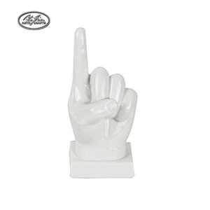Wholesale white hand shaped ceramic jewelry ring holder