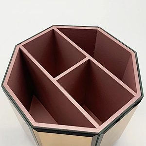 Glass 4 Compartments Rotating Makeup Brush Holder Cup Cosmetic Makeup Brush Lipsticks Eye Liners Organizer Holder