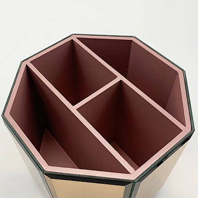 Glass 4 Compartments Rotating Makeup Brush Holder Cup Cosmetic Makeup Brush Lipsticks Eye Liners Organizer Holder