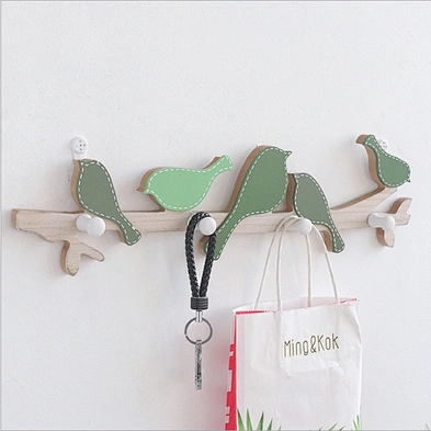 Weather Birds on Branch Indoor or Outdoor Wall Art, Made of Lightweight Wood