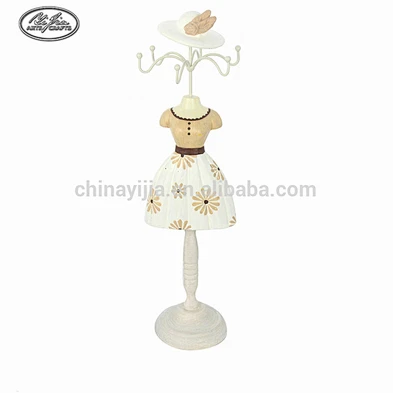 Art Useful Counter Top Decorations Mannequin Wood Jewelry Display Holder Hanger Necklaces and Earrings