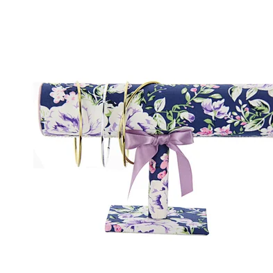 Customized PVC fabric wood T-shaped bracelet stand display