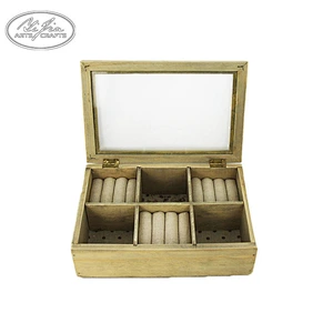 White handmade nature wooden jewellery box