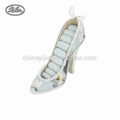Home decor wholesale lace shoe ring display Jewelry showing stand