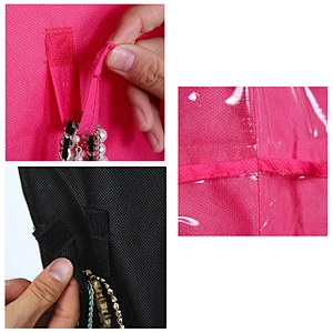 Black Hanging Non Woven Jewelry Pockets Organizer 36 Pockets Jewelry Storage Organizer For Travel