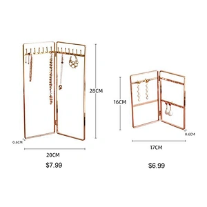 vintage style gold jewelry display stand earrings organizer holder metal jewelry stand for bracelet necklace