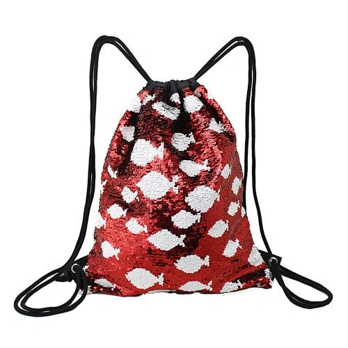 Beach Bag Outdoor Fitness Bag Sequins Bunch Pocket Female Drawstring Bags