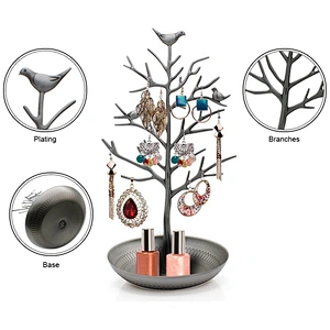 Decorative jewelry necklace tree display jewellery stand metal tree ring jewelry holder