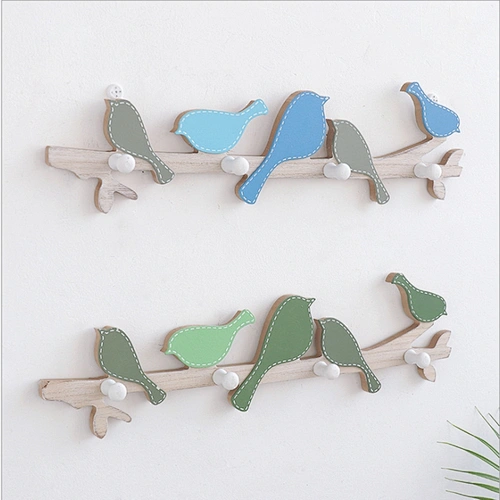 Weather Birds on Branch Indoor or Outdoor Wall Art, Made of Lightweight Wood