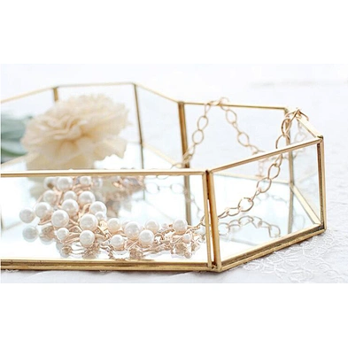 Custom Heart-Shaped Jewelry Ring Necklace Display Storage Tray Glass Jewellery Tray