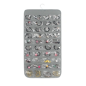 Customized Clear Wall Hanging Jewelry Organizer Holder 80 Pockets Double Sided Jewelry Storage