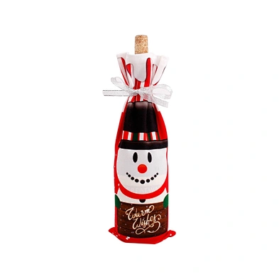 Home decor christmas wine bottle cover fabric christmas wine bottle cover